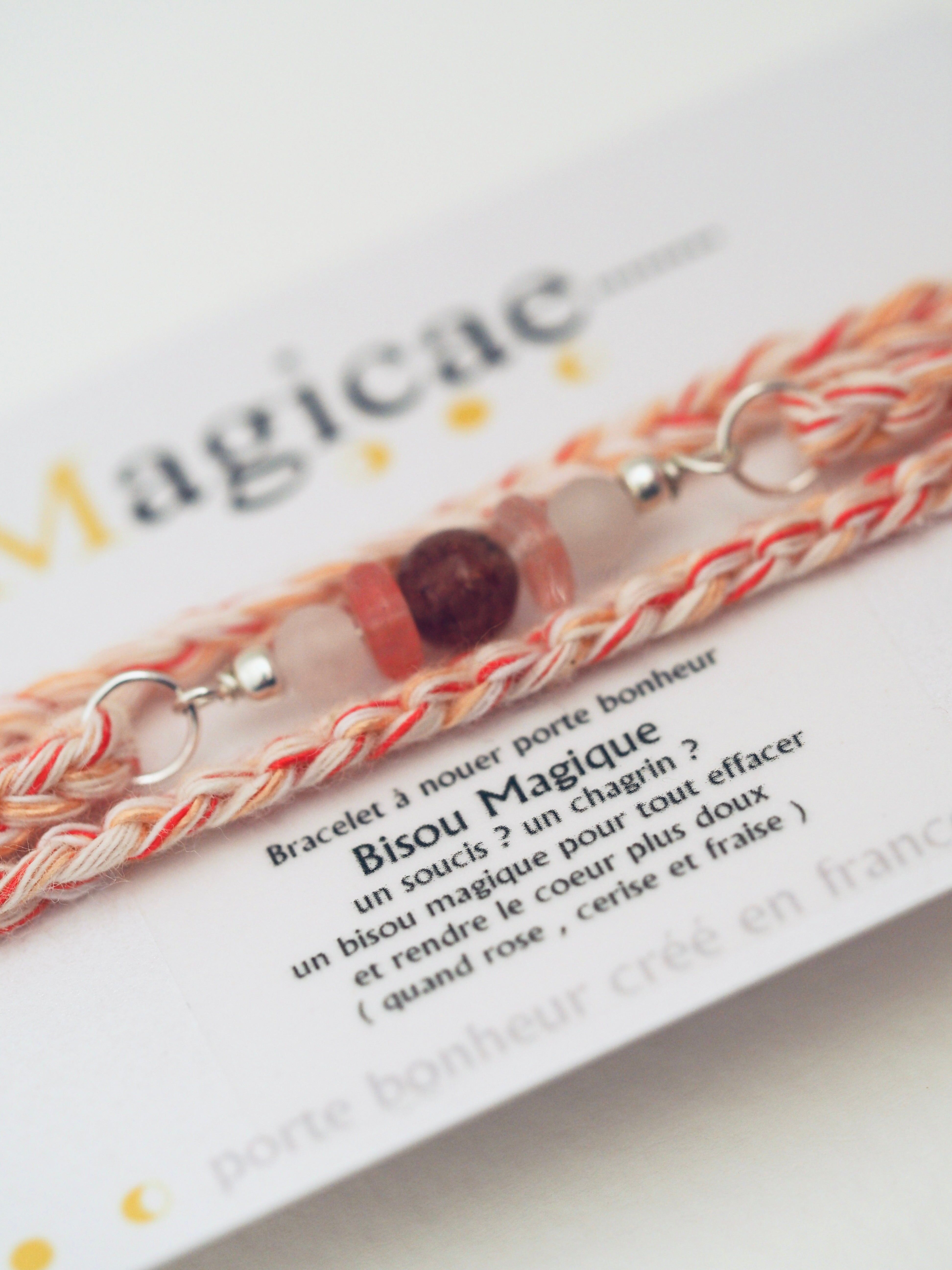 Pulsera de la suerte para atar 4 vueltas BESOS MÁGICOS