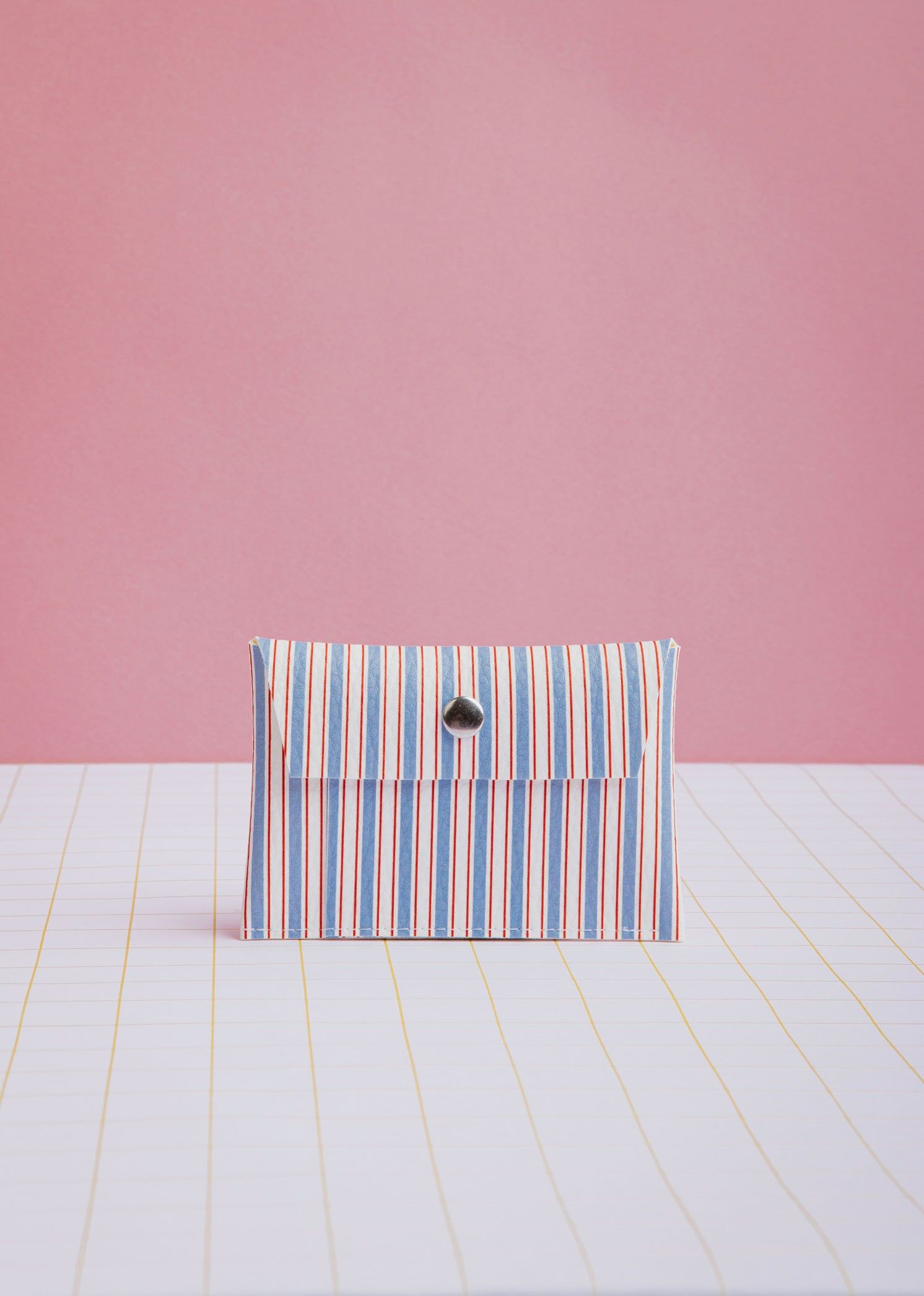 Porte-cartes à rayures bleues