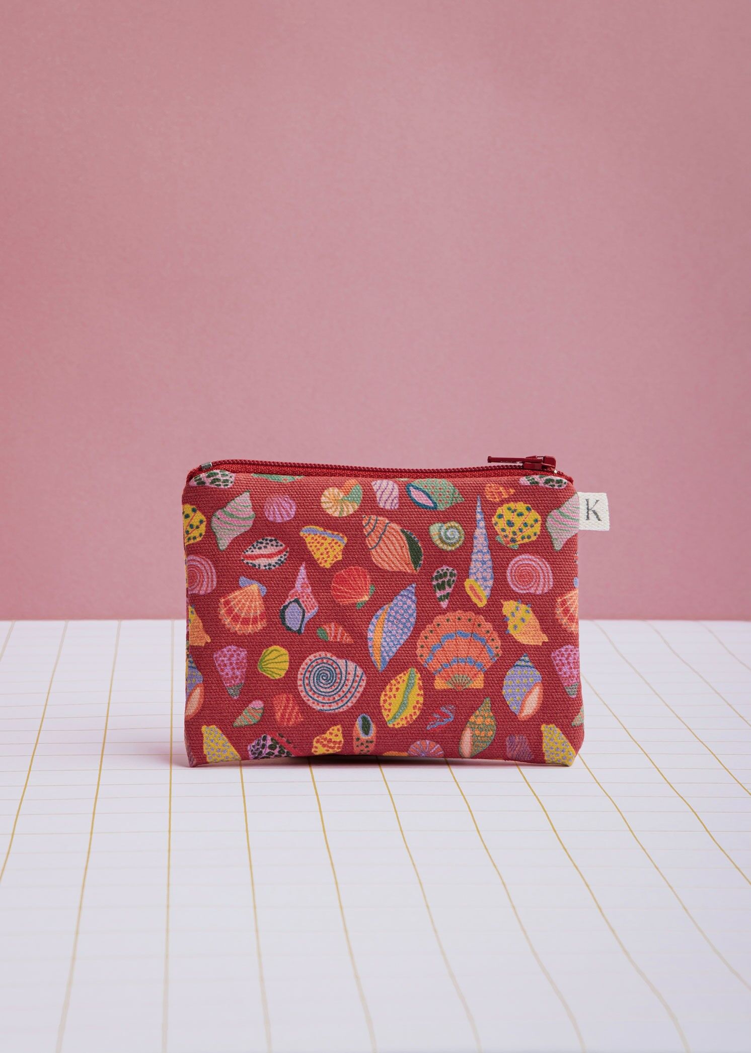 Monedero Conchas rojo oscuro