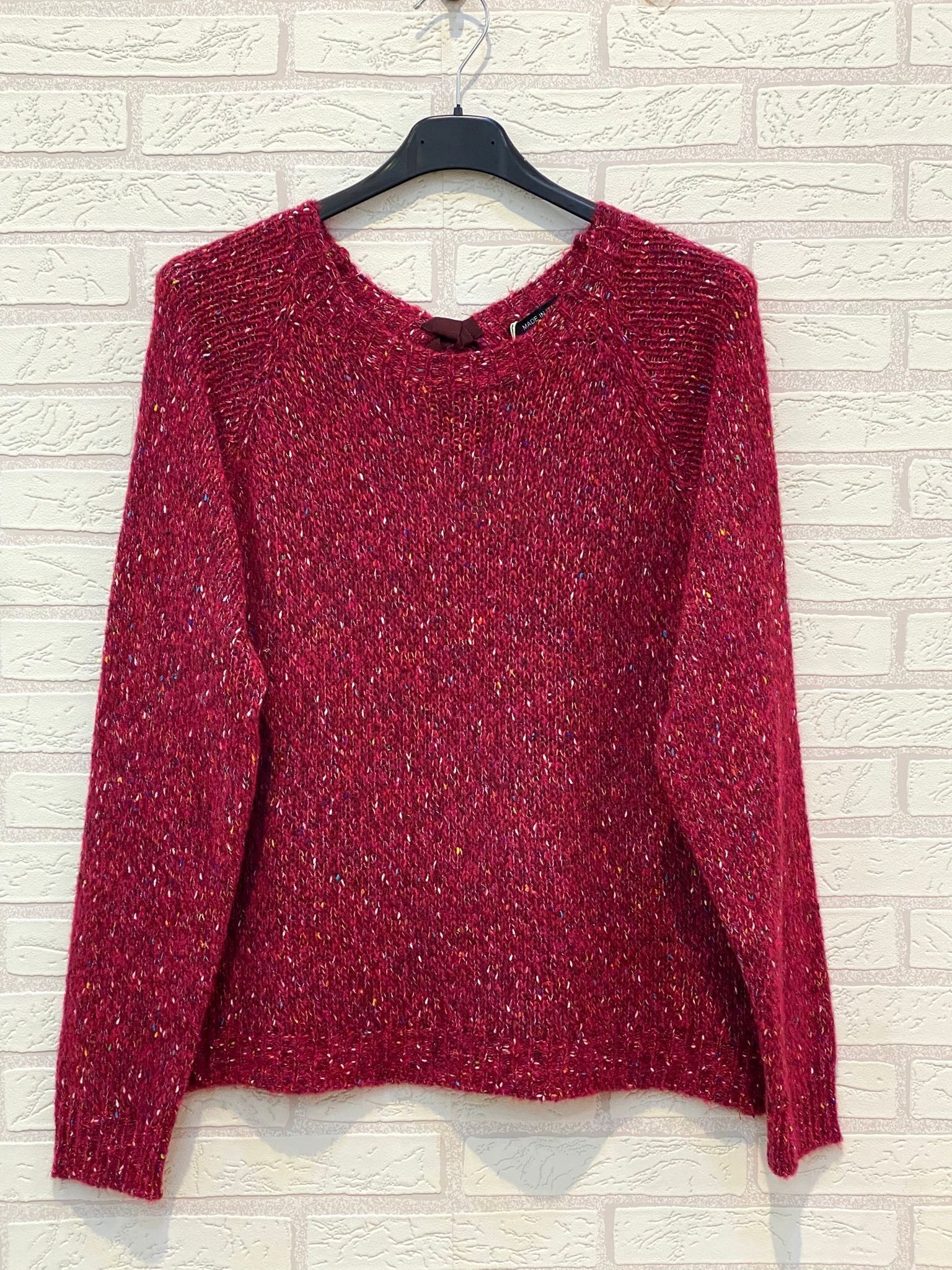 REF.25460 JERSEY DE LANA MULTICOLOR CON LAZO ATRAS