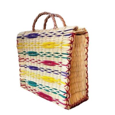 Straw Travel bag French Baskets handle Camel handmade leather goods |  French Baskets