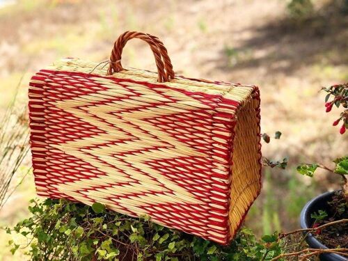Natural Straw Reed Basket Bag 6__49x24x28