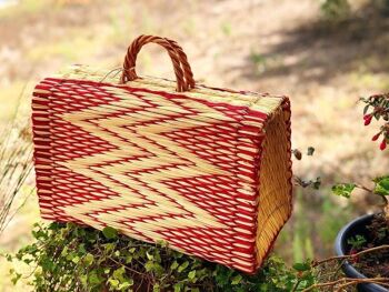 Sac panier en paille naturelle roseau 6__49x24x28