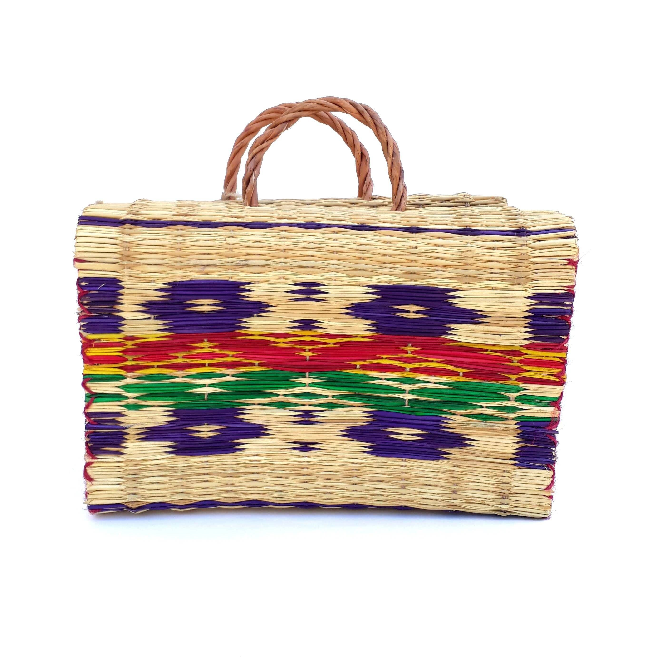 Natural Straw Reed popular Basket Bag