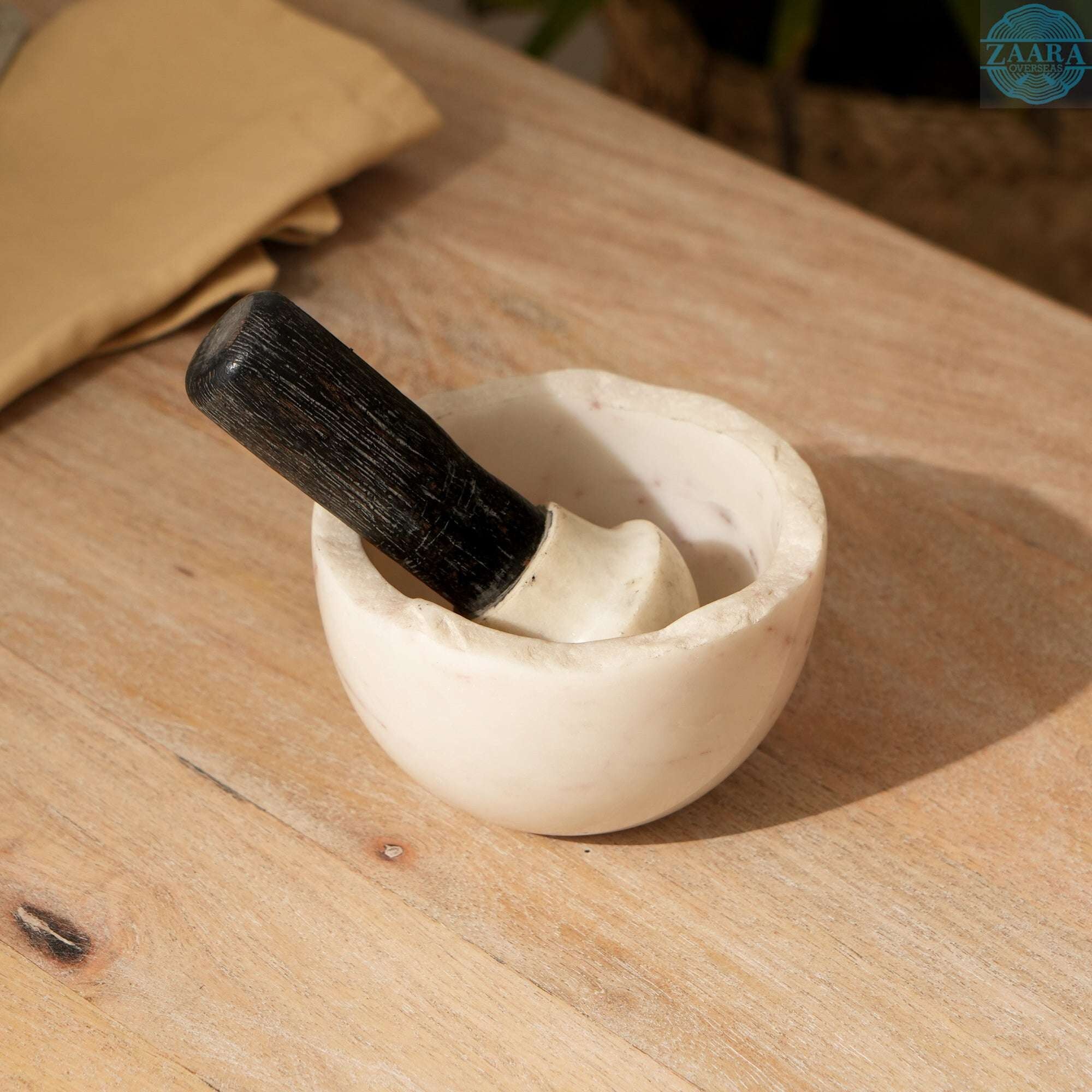 Handcrafted Natural Stone Mortar and Pestle Set
