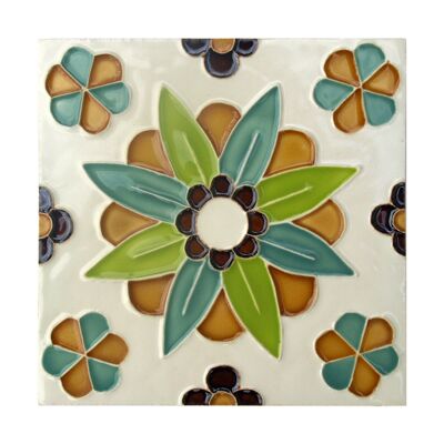 Handmade Hispano Arabic Relief Tiles SN19