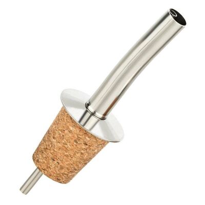 Stainless Steel Cork Freeflow Curved Liquor Pourer