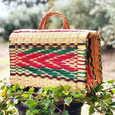 Natural Straw Reed Basket Bag 5__49x24x28