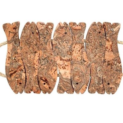 Cork 7 Fish Iceberg Pattern Trivet with Rope Handles