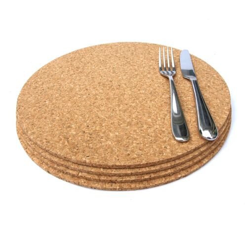 Round Cork Table Mats 30cm__set of 4