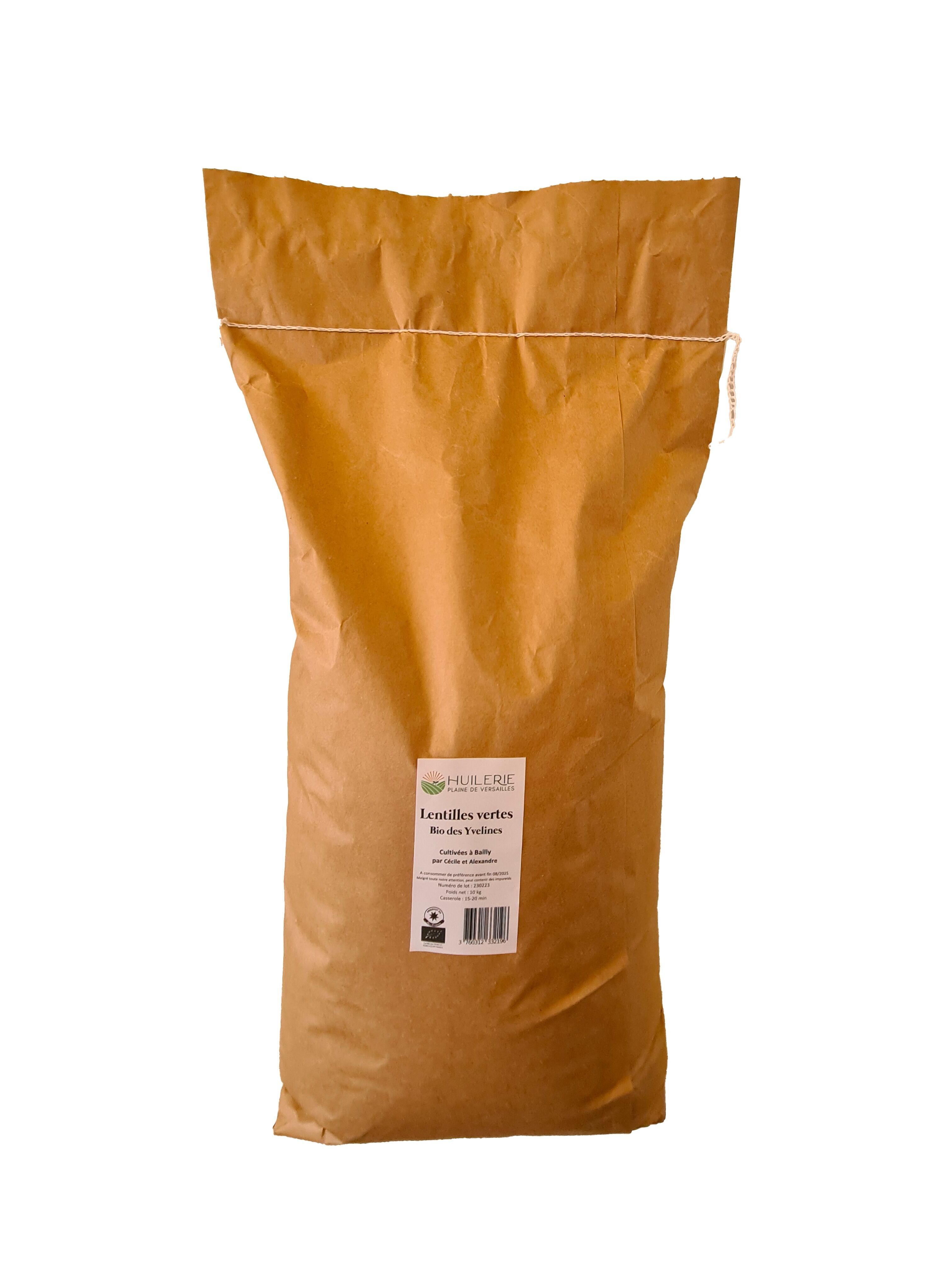 Organic green lentils from Ile de France, 5 kg