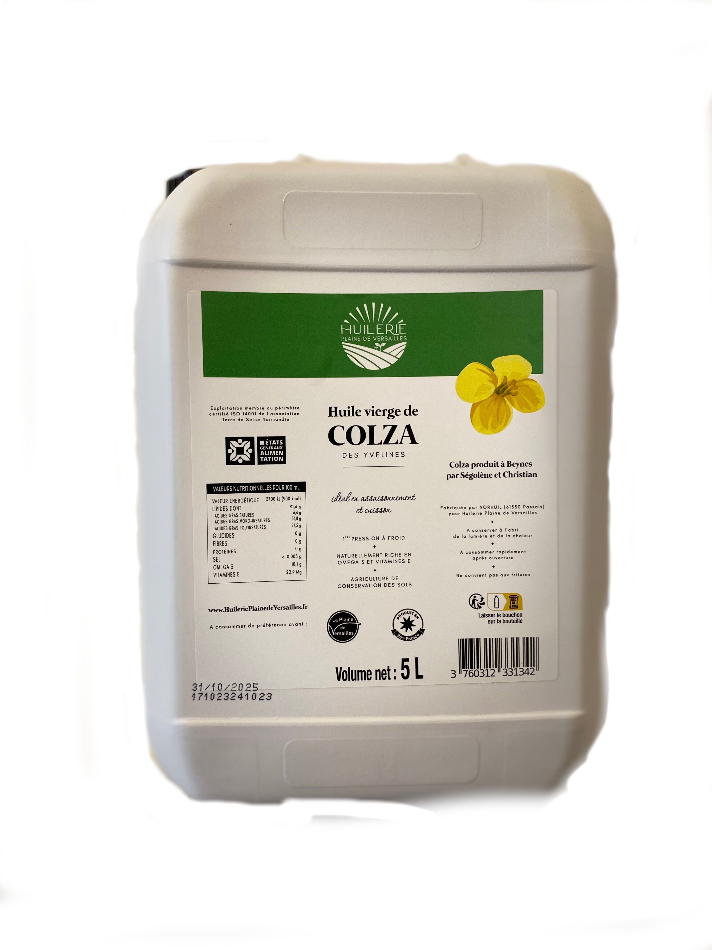 Virgin rapeseed oil 5 l Ile de France