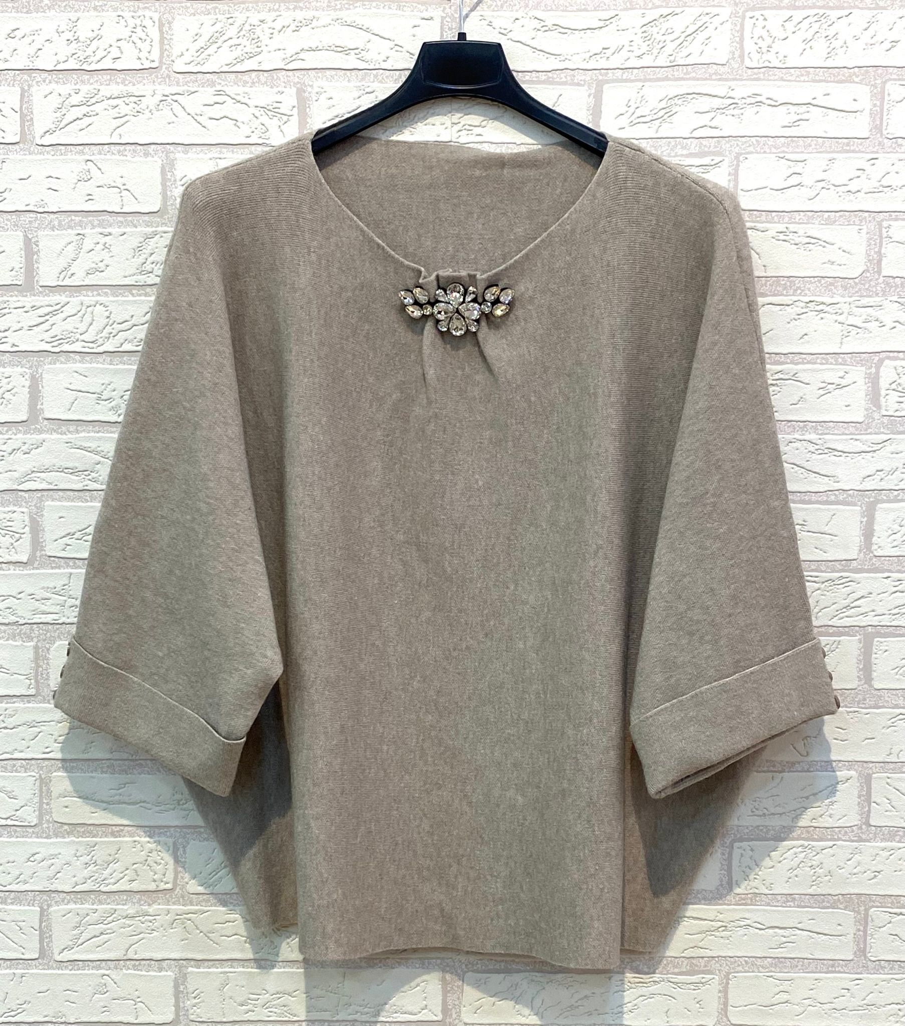 REF.9422 STRICKPULLOVER MIT STEIN