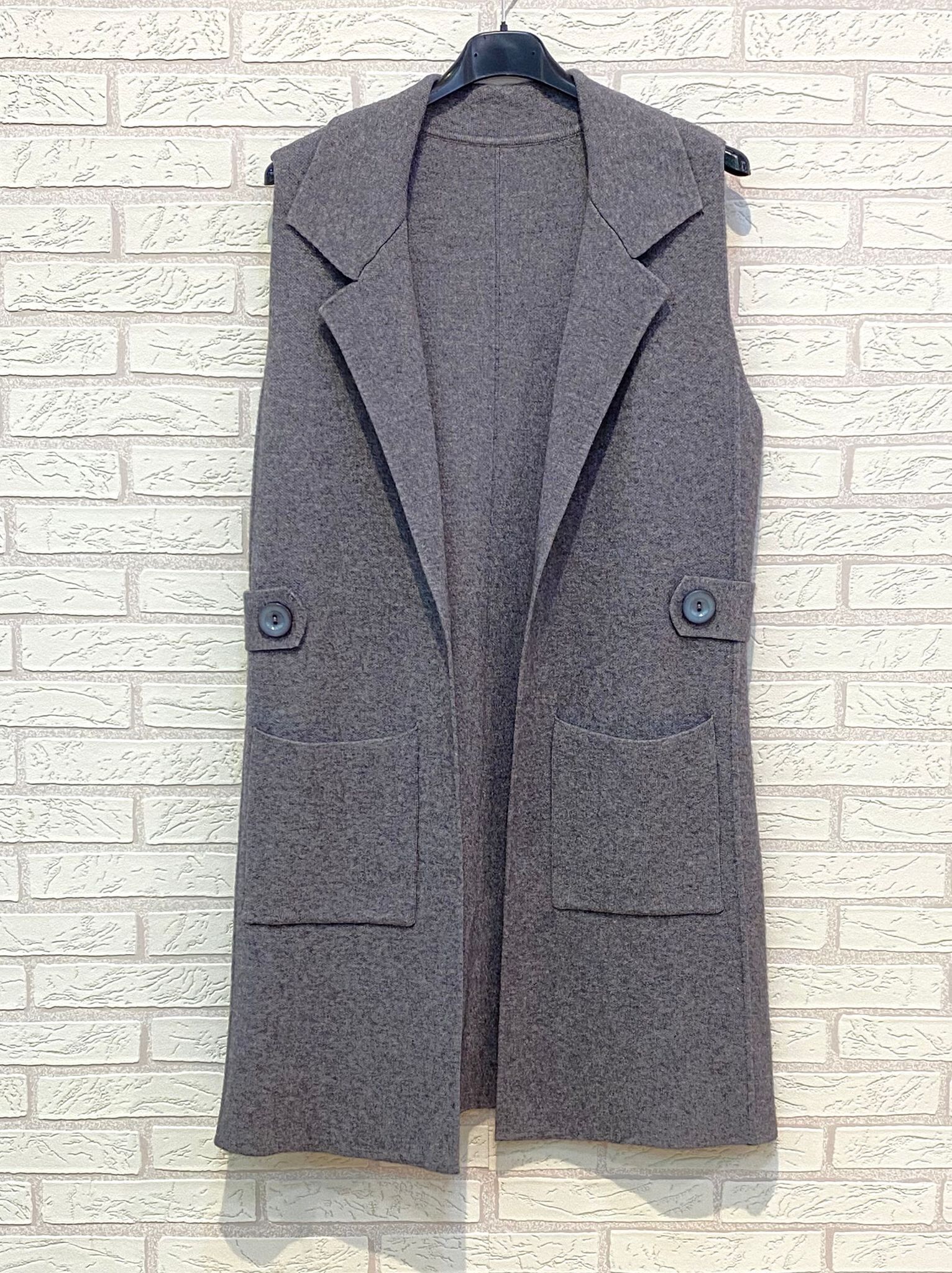 RIF.5177 GILET LUNGO IN MAGLIA APERTA