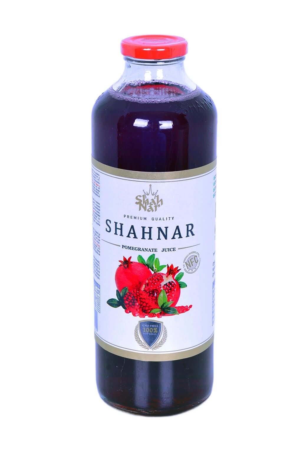 SHAHNAR 6 x 1 litre de jus de grenade, 100 % jus direct de graines de grenade, naturel, trouble, pressé à froid