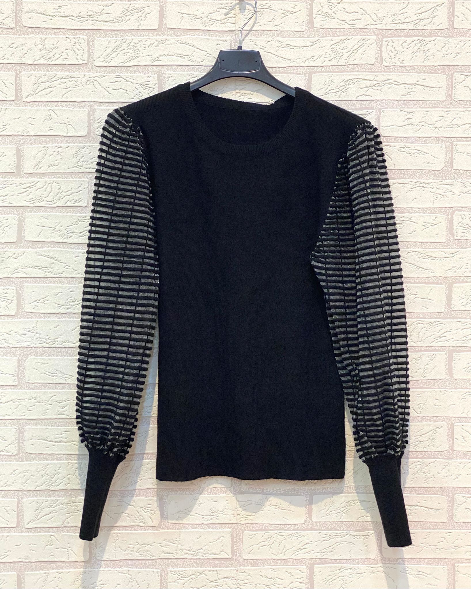 REF.9607 JERSEY DE PUNTO CON MANGA ENCAJE