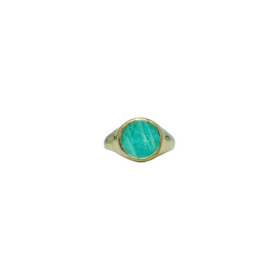 Bague Léon - Doré or 18 carats - Amazonite