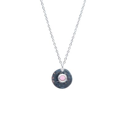 Collier Colima - Argent 925 - Opale rose (1)