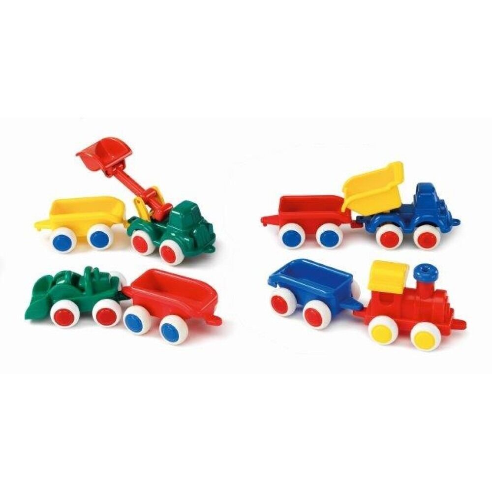 Viking Toys macchinine Chubbies con rimorchio, 4 pezzi/mix, 21 cm, 1144