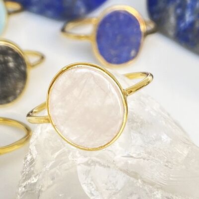 Bague Sète - Plaqué or - Quartz rose