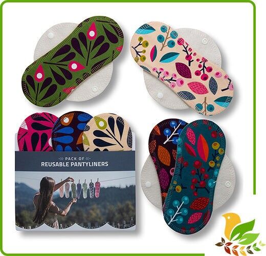 Packung mit 7 wiederverwendbaren Slipeinlagen (WEISSE Flügel)