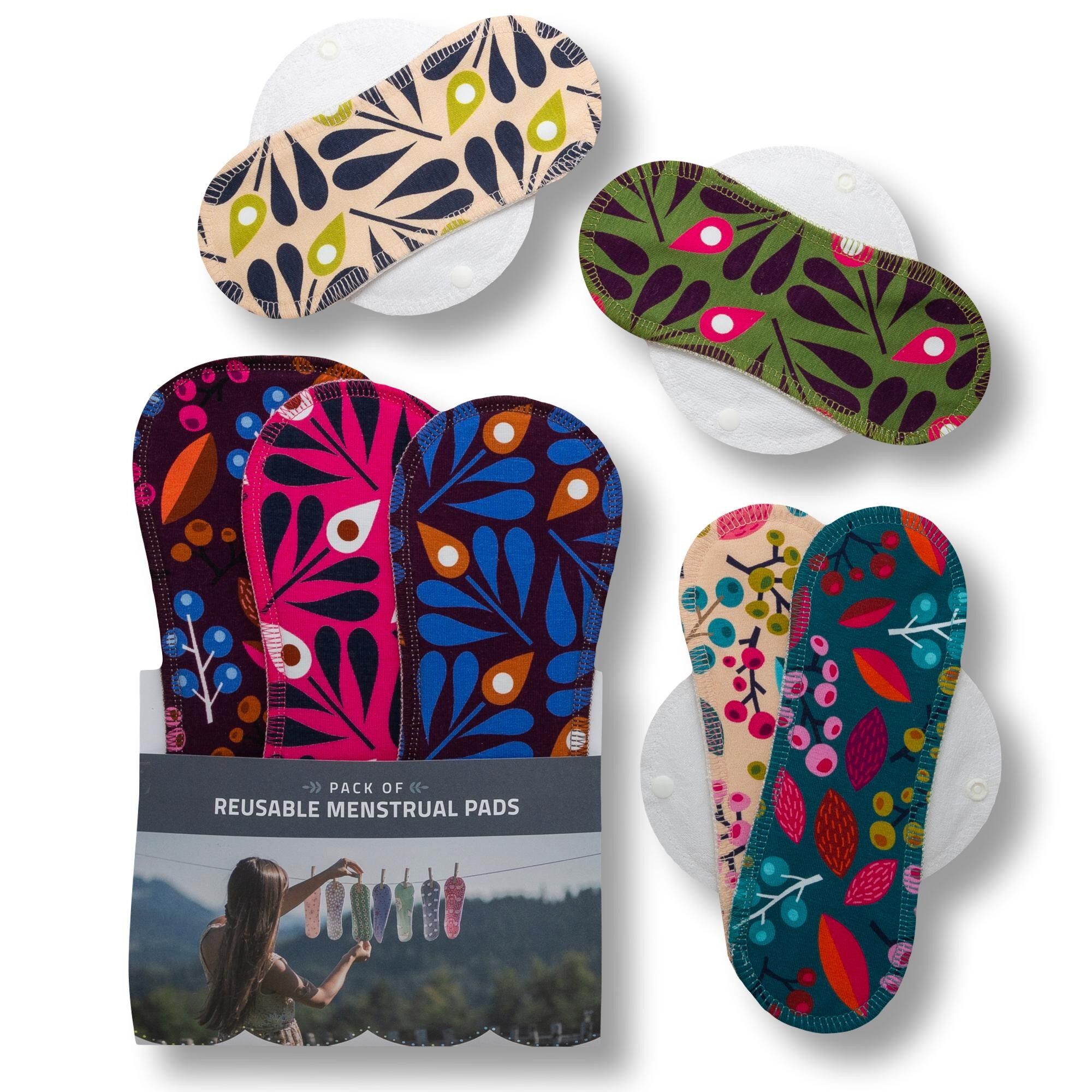 7er-Pack wiederverwendbare Menstruationsbinden (mehrfach) - RF-Spezial