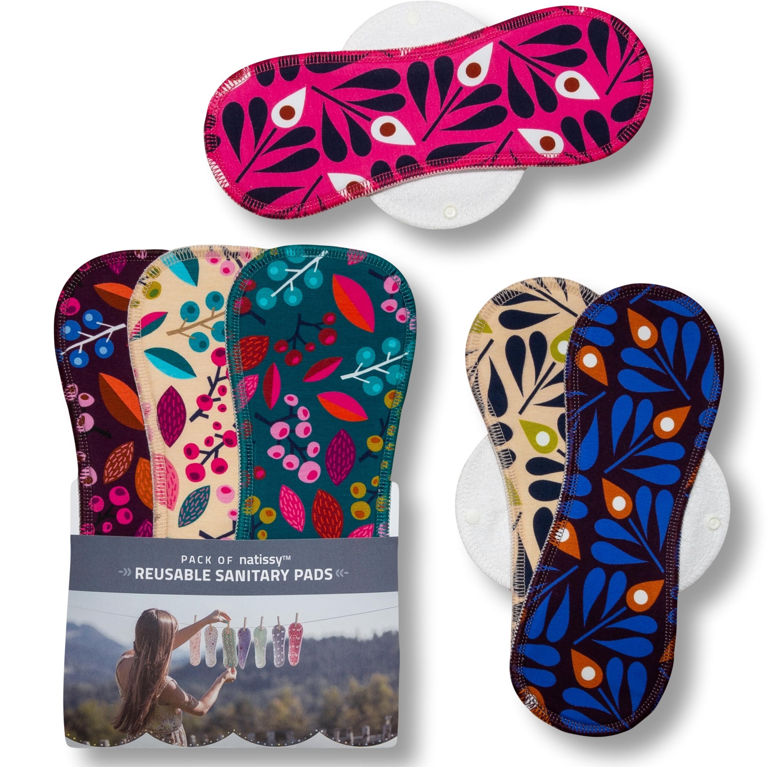 6er-Pack wiederverwendbare Menstruationsbinden (groß) - RF-Spezial