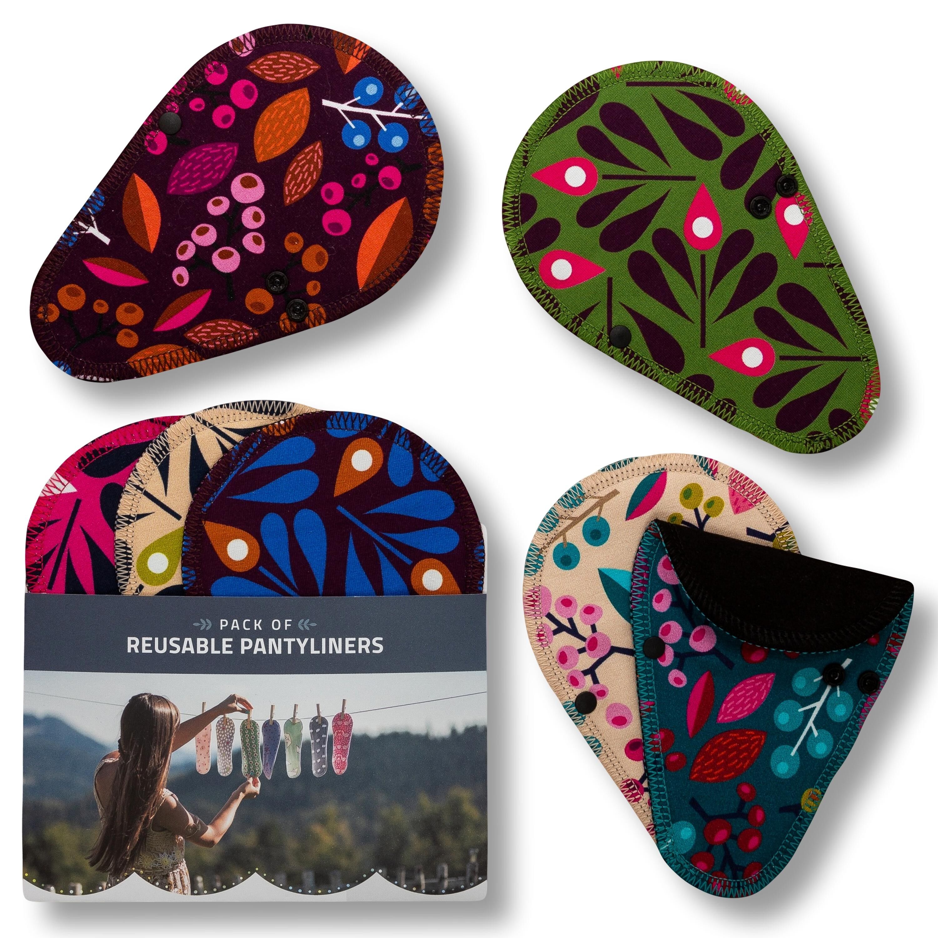 7er-Pack wiederverwendbare Tanga-Einlagen (SCHWARZE Flügel) - RF-Spezial