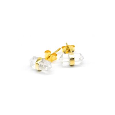Eve Crystal Quartz Stud Earrings GOLD