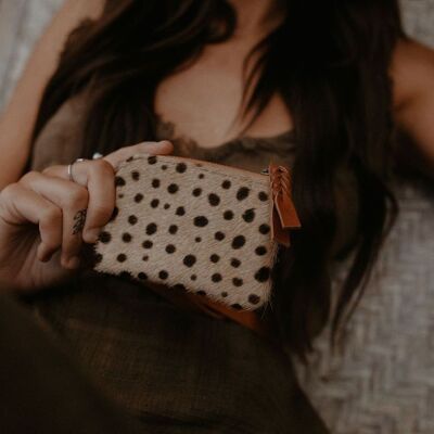 Bambino Leopard Print Leather Purse