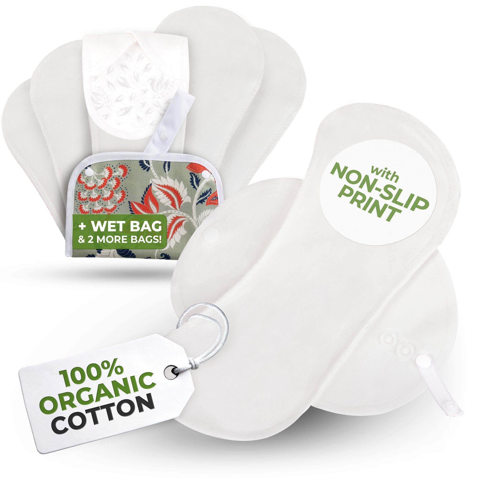 Rutschfeste, wiederverwendbare Inkontinenzeinlagen zur Blasenkontrolle (L+XL: 6er-Pack) - Dancing Clouds