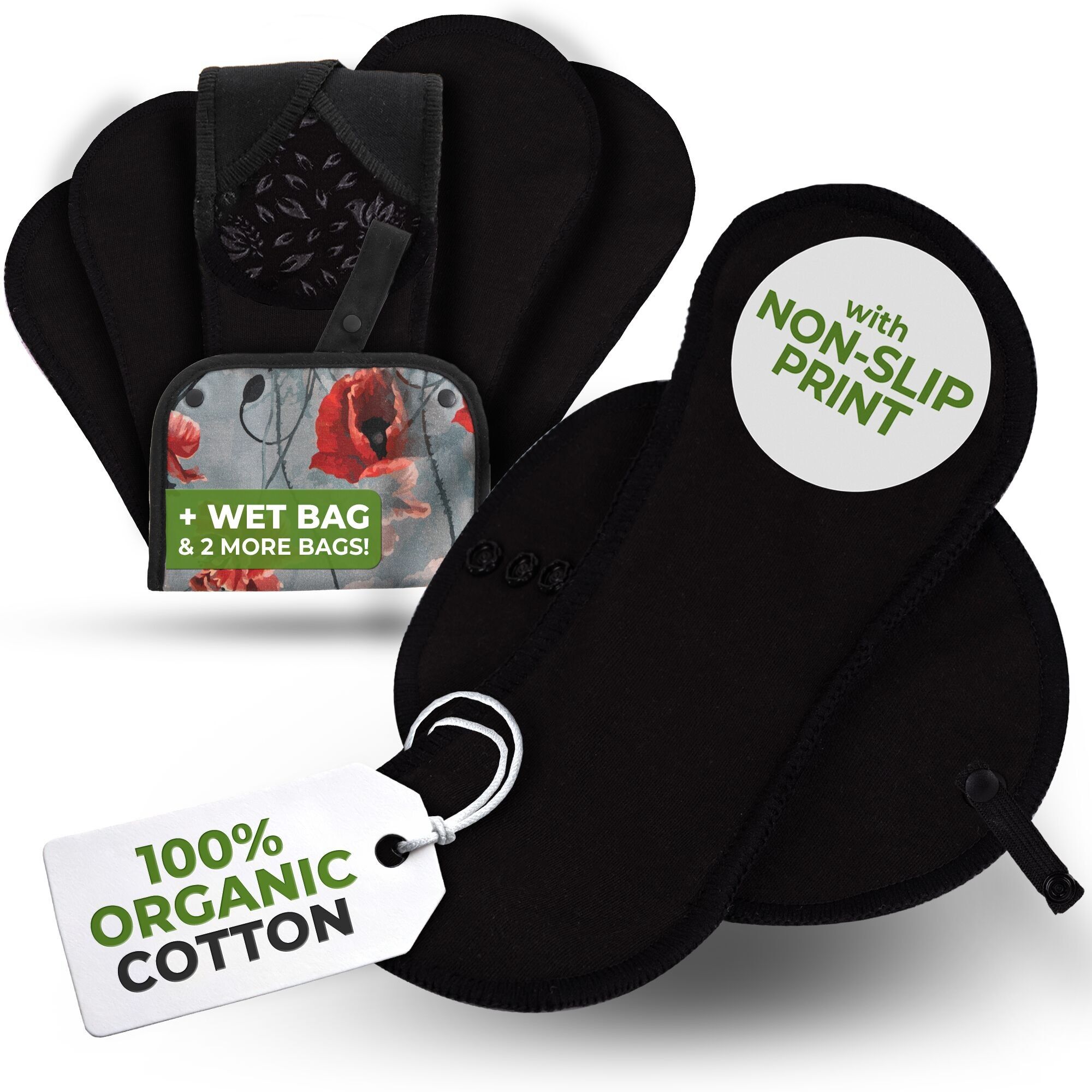 Rutschfeste, wiederverwendbare Inkontinenzeinlagen zur Blasenkontrolle (L+XL: 6er-Pack) – Night Silence