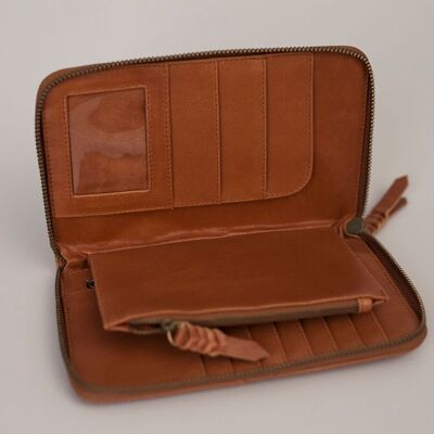 Keely Leather Wallet Clutch `NOIR