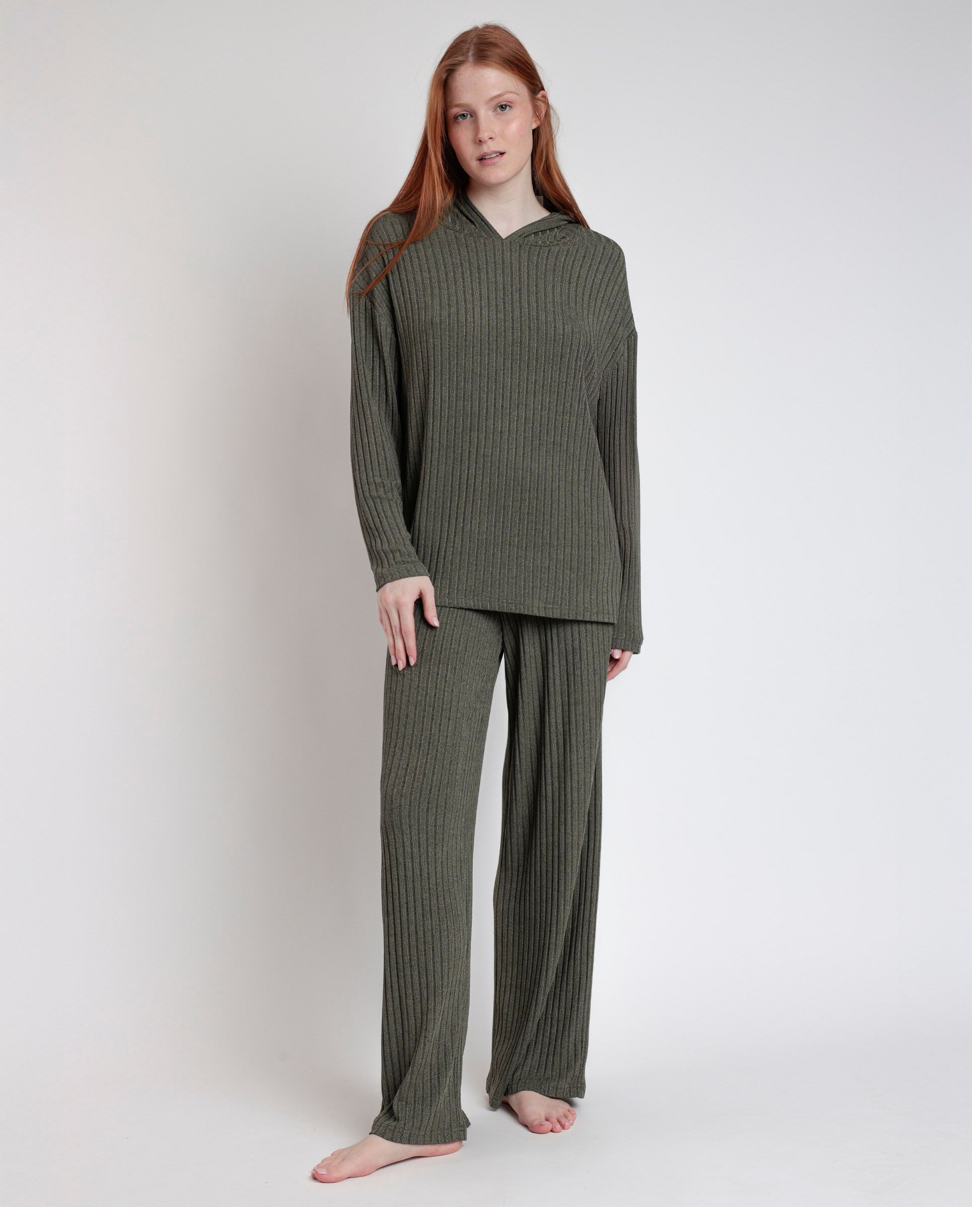 Pigiama tuta con cappuccio e maniche lunghe a coste ADMAS HOME per...