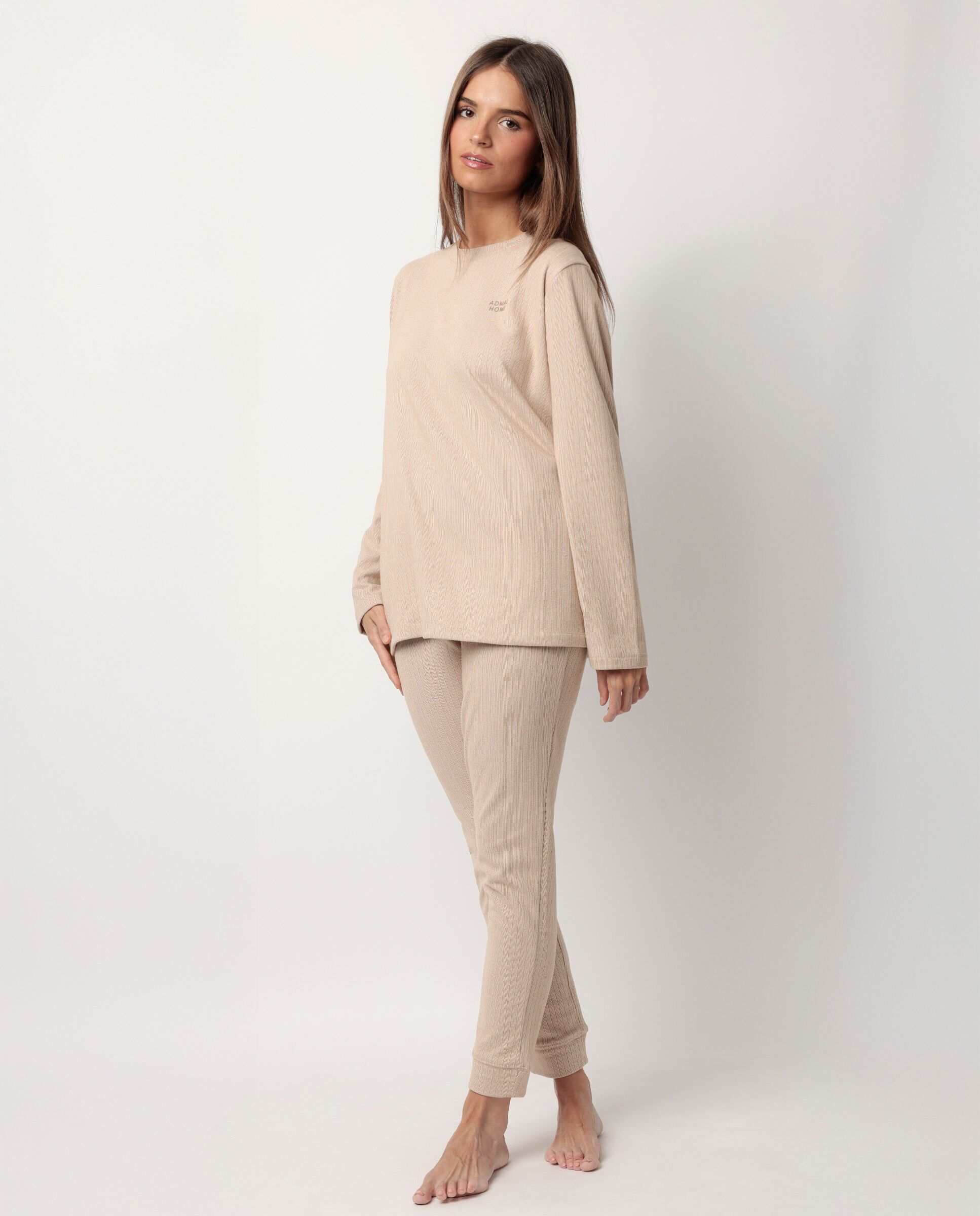 Pigiama a maniche lunghe a coste super morbido da donna ADMAS HOME