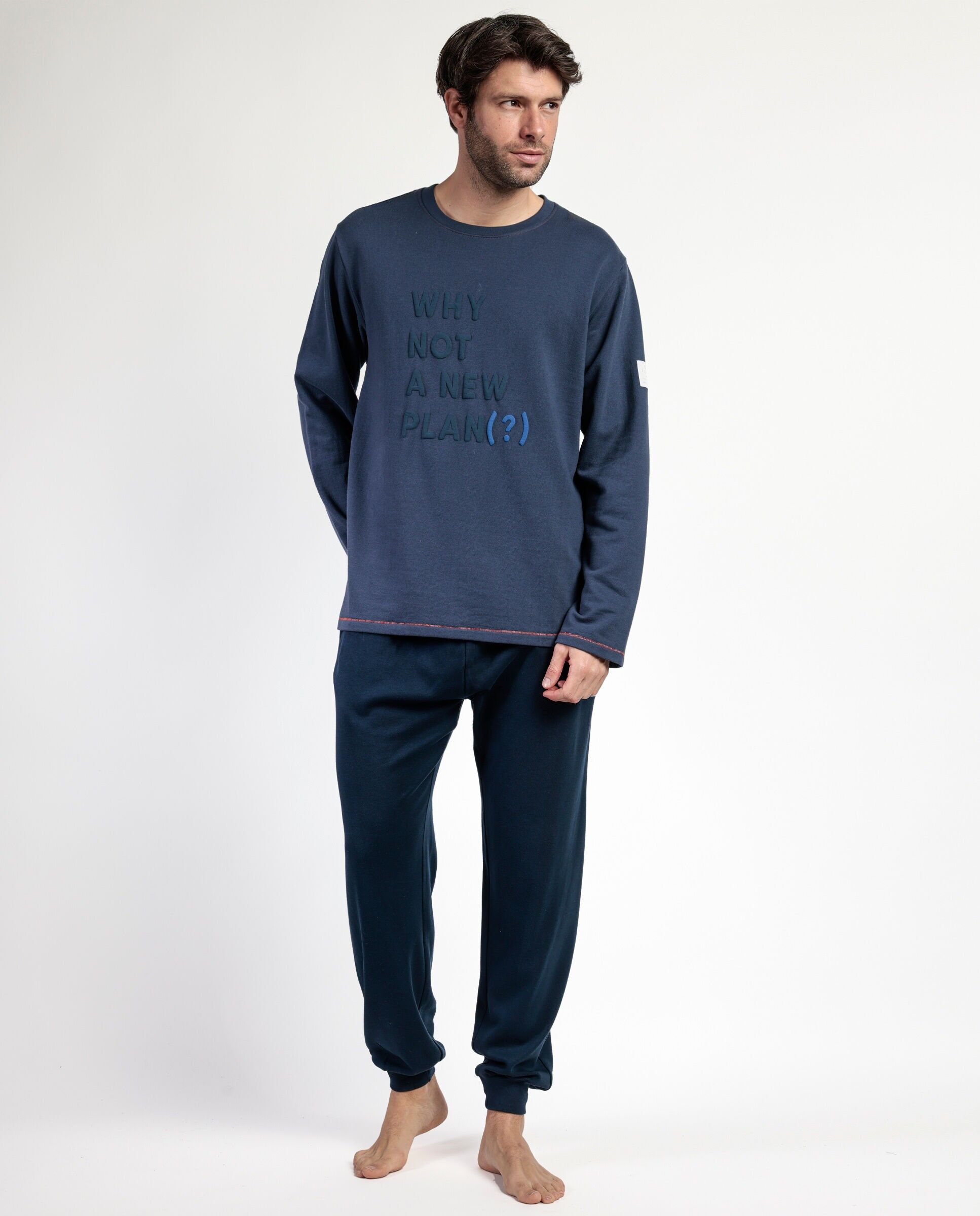 Pyjama en peluche à manches longues Why Not pour homme NEW PLAN