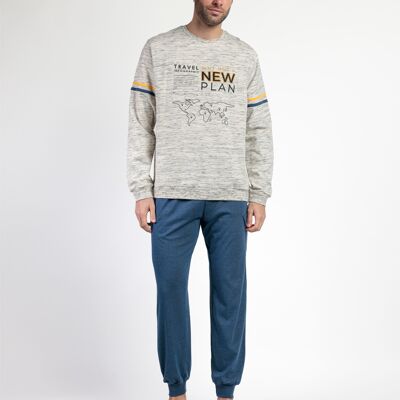 Pyjama en peluche à manches longues pour homme NEW PLAN en ambre