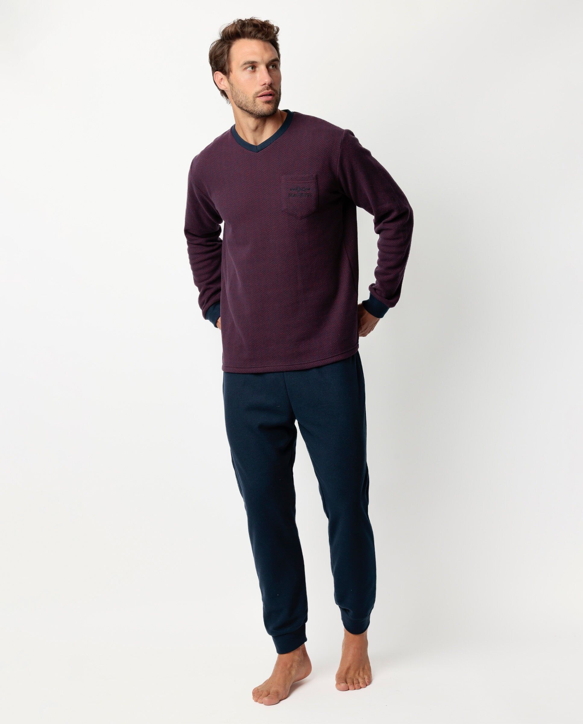 Pigiama a maniche lunghe ADMAS MAGNIFIC bordeaux da uomo