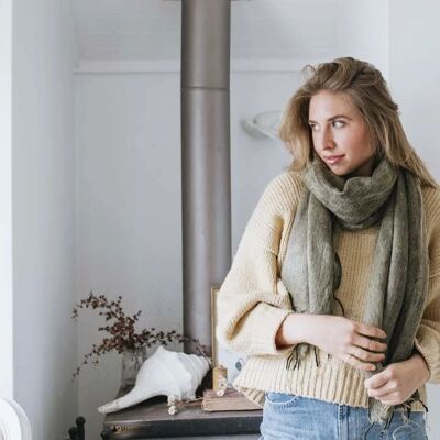 Wool Scarf Shawl Pistachio