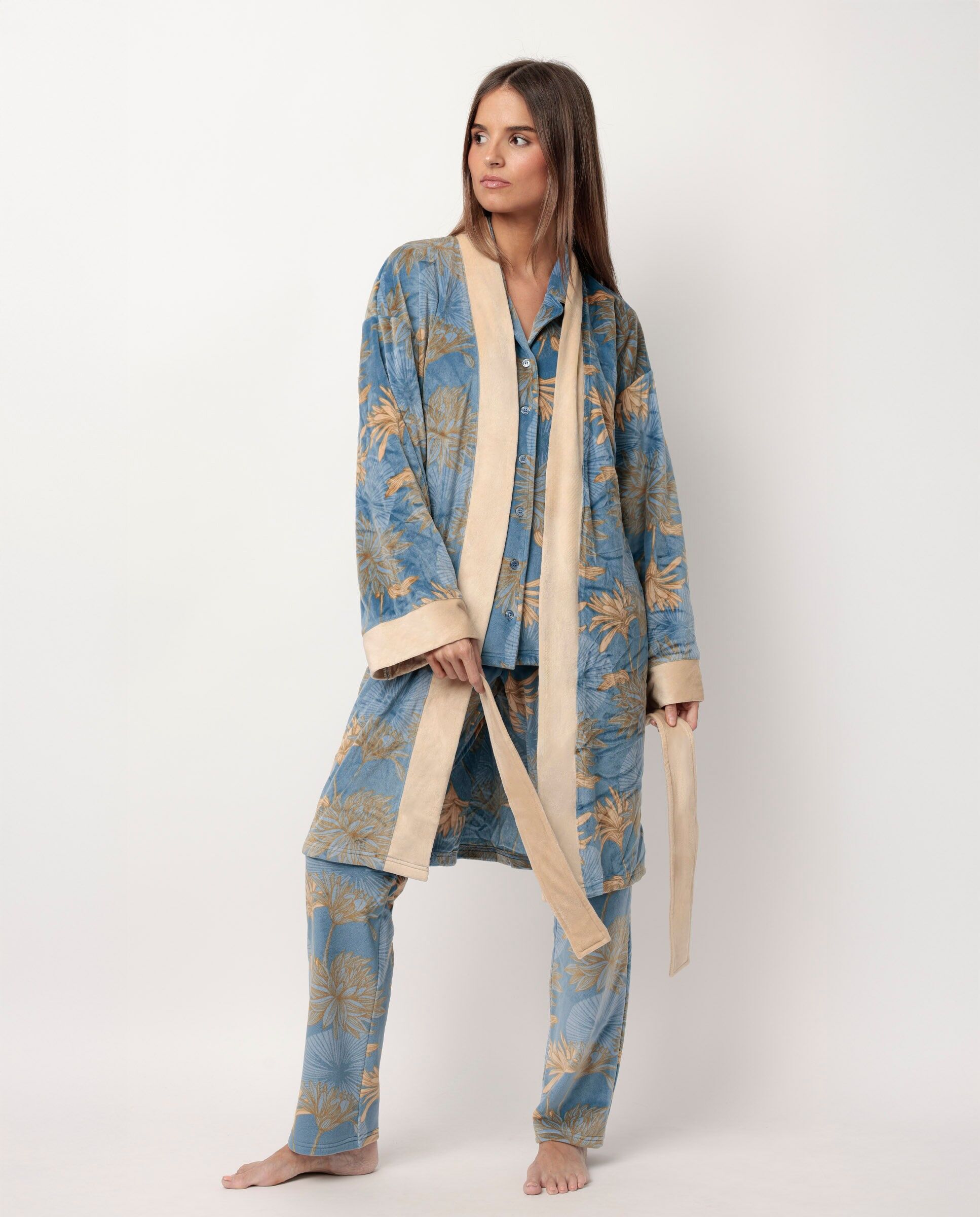 Peignoir à manches longues en velours ADMAS LUXURY Jungle Fever pour femme...