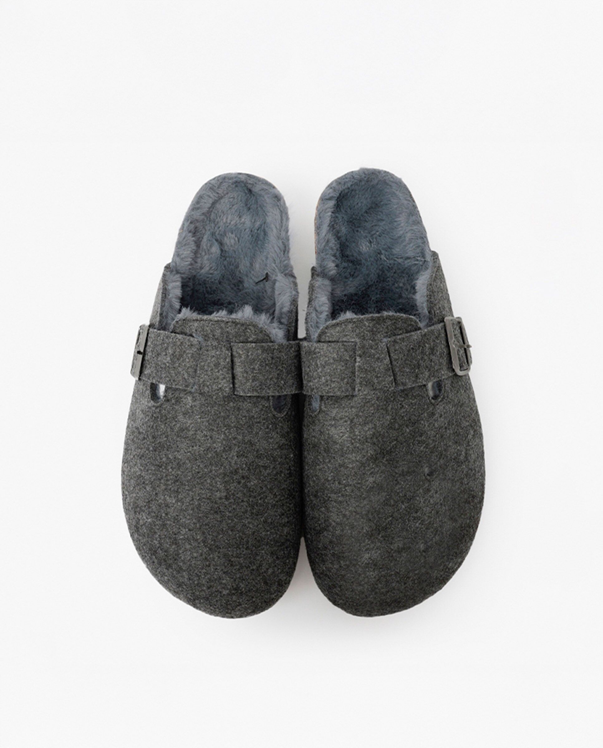 ADMAS Damen-Clogs aus pelzigem Filz