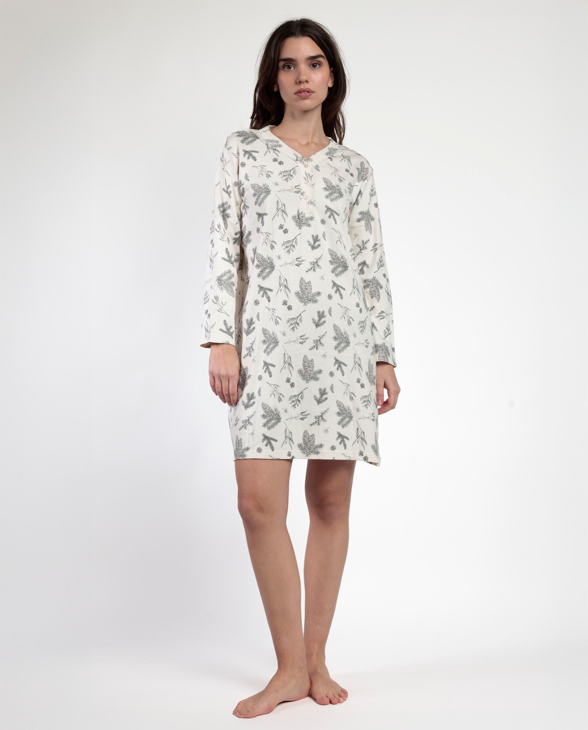 Camisole d'hiver en bois à manches longues pour femme ADMAS