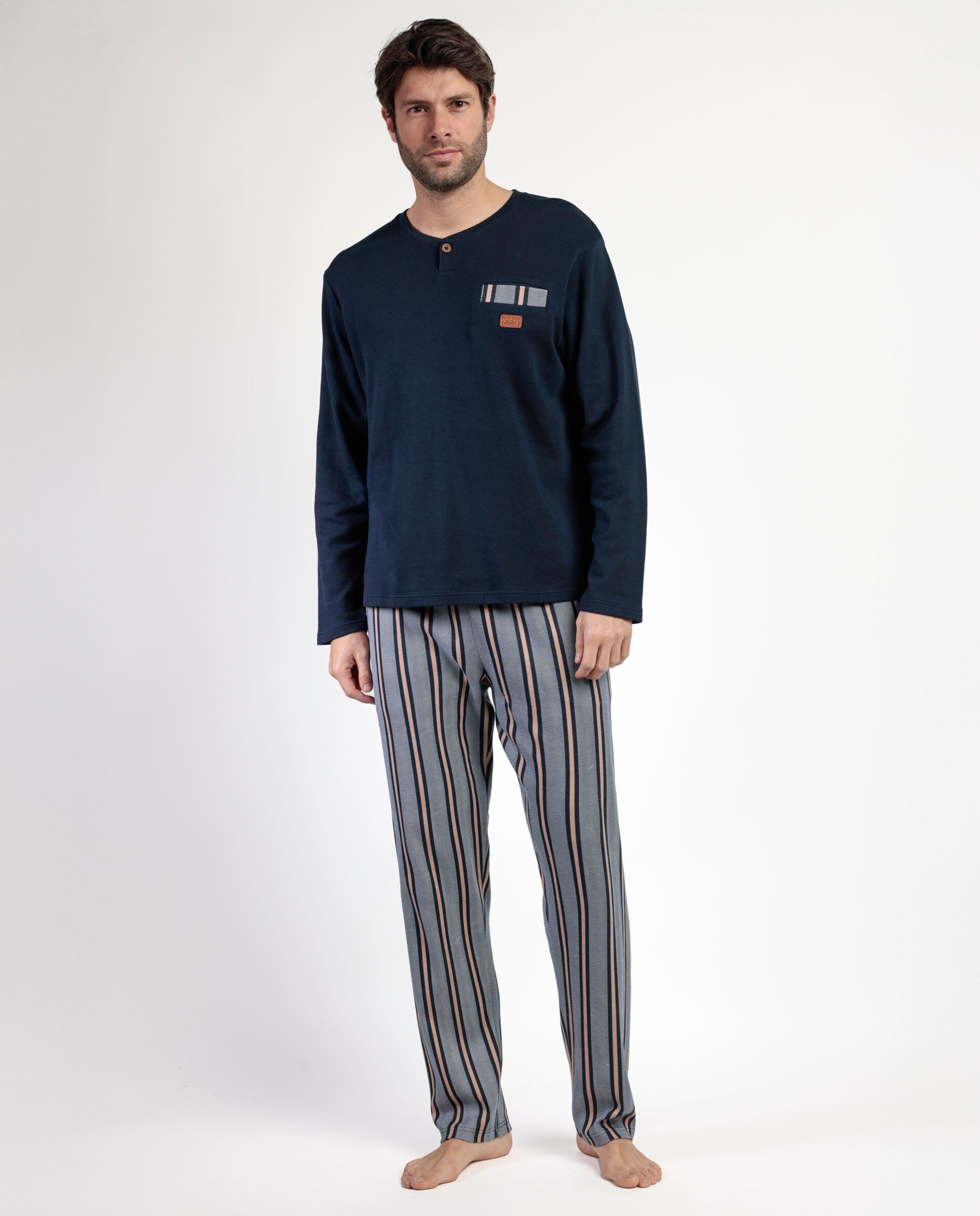 ANTONIO MIRO Pyjama à manches longues et patte de boutonnage pour homme