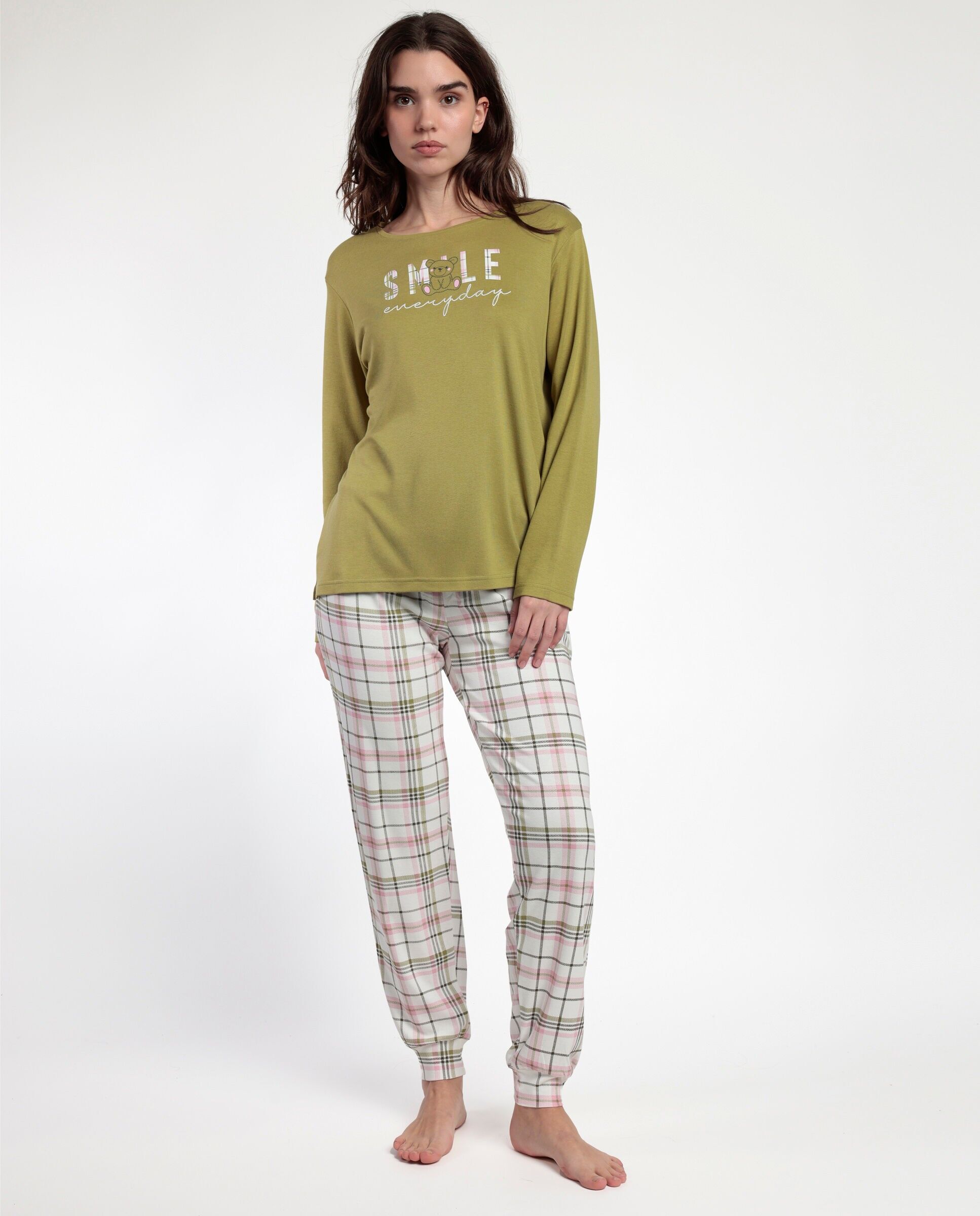 ADMAS Damen Smile Everyday Langarm-Pyjama