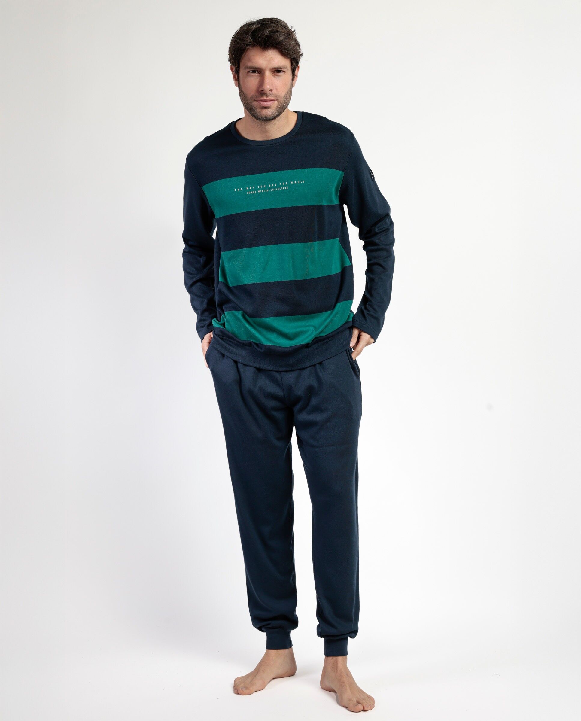ADMAS Herren-Schlafanzug „The Way You See“ mit langen Ärmeln