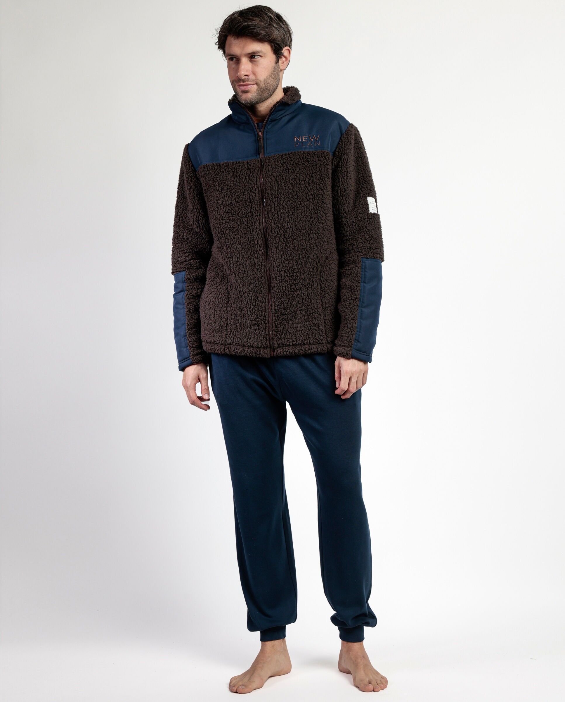 NEW PLAN Warme Amber Langarmjacke für Herren