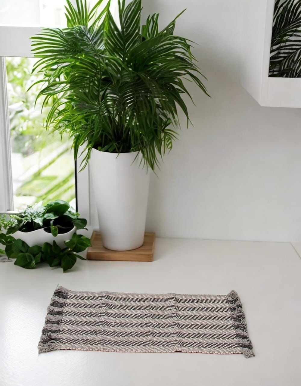 Tappeto etnico indiano fatto a mano, grigio o marrone