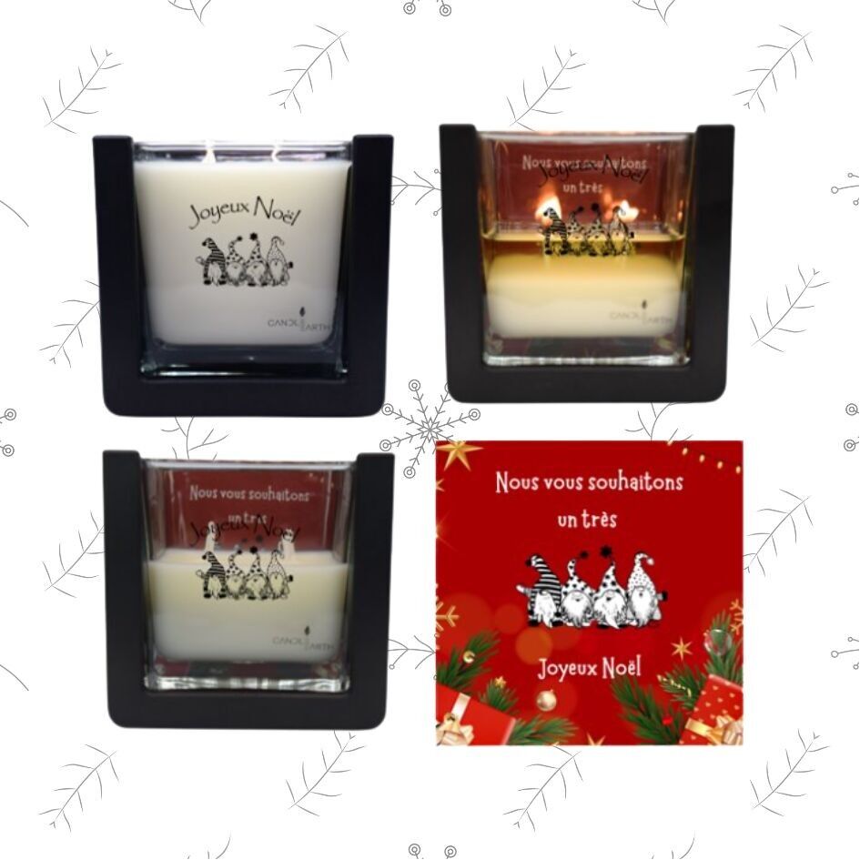 Bougie Noël surprise parfumée décoration - Joyeux Noël - Lutins