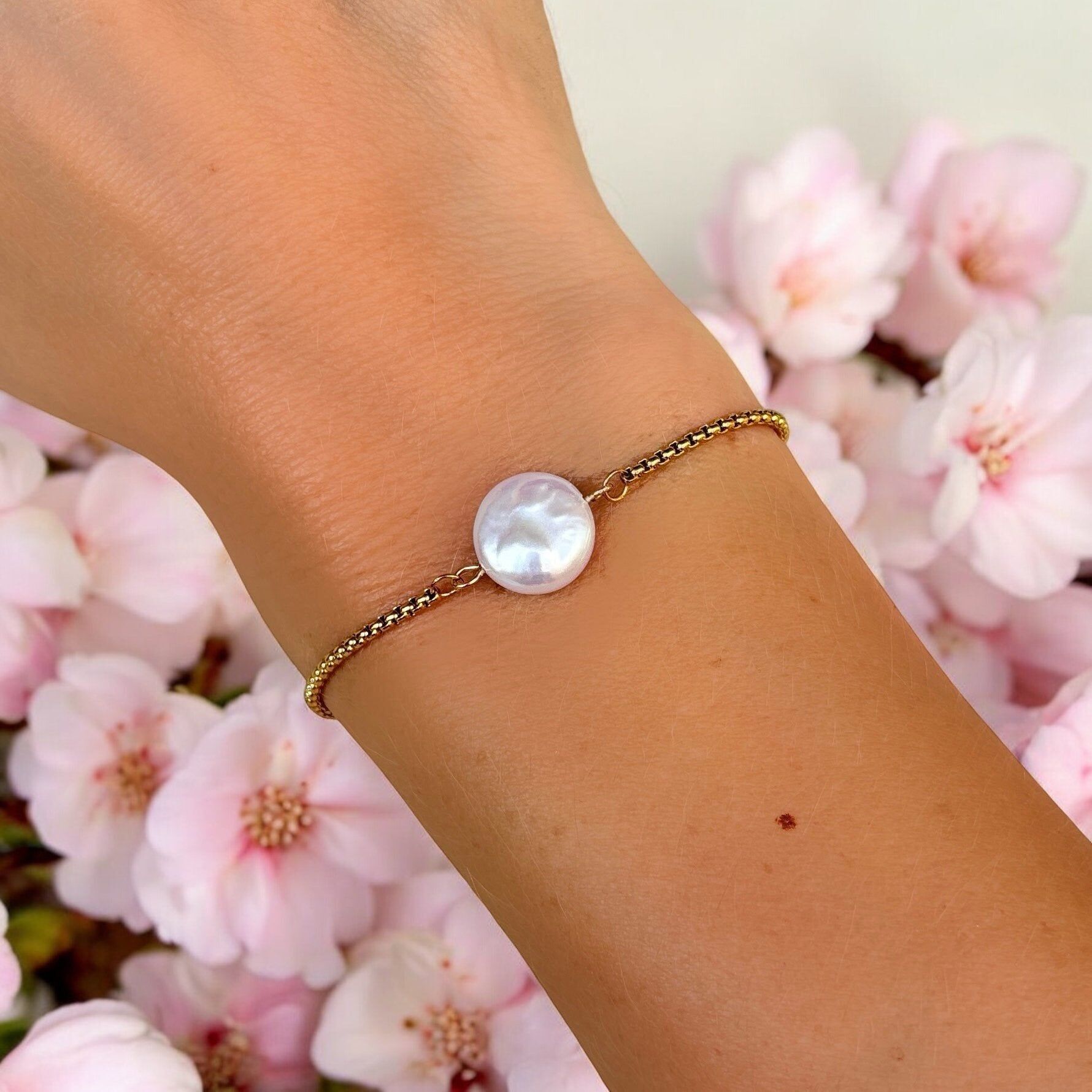 Zeitlose Keshi-Perle – Bracciale