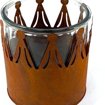 Rusty Crown Candle Holder